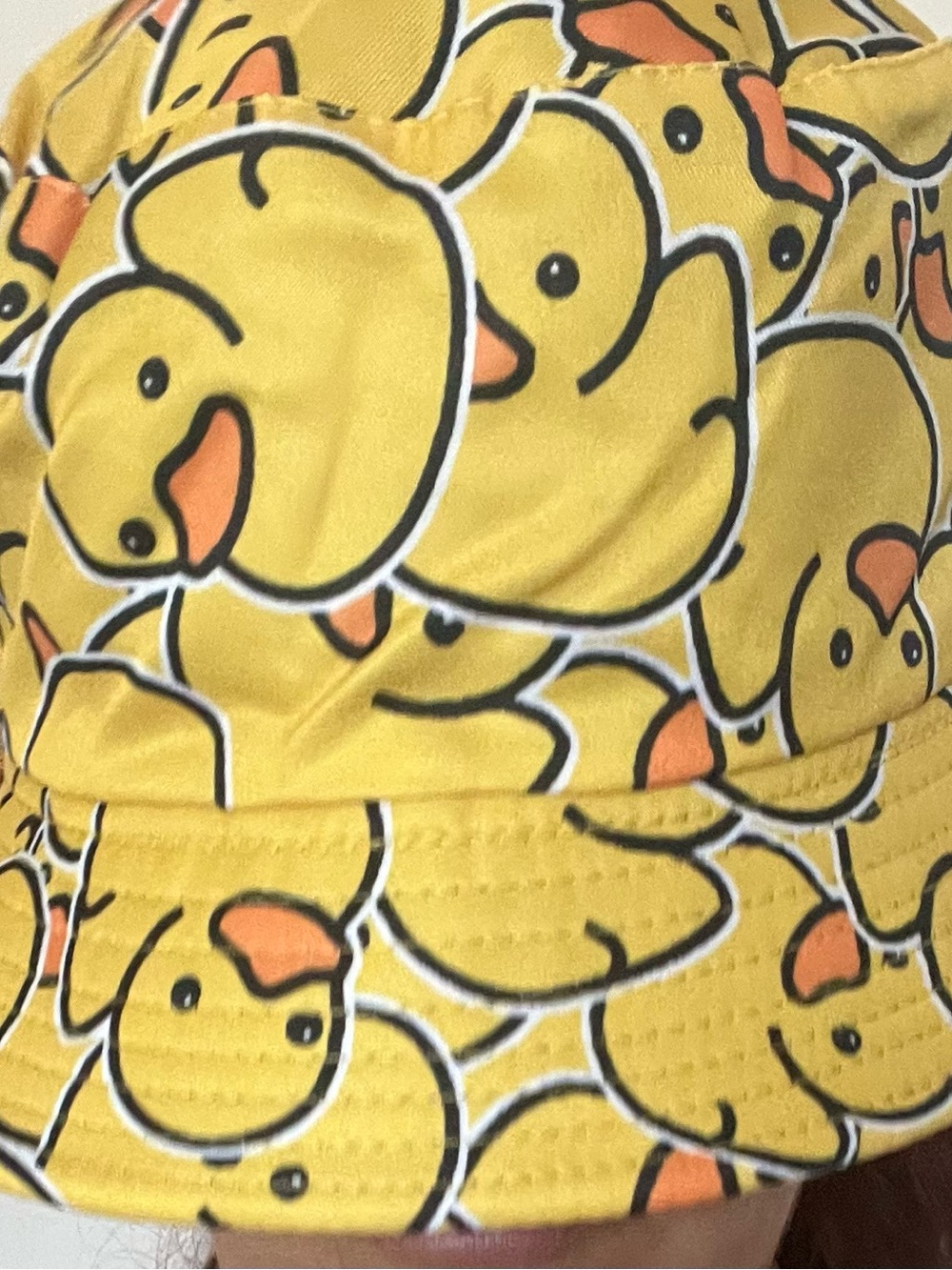 Kids Yellow Duck-Print Bucket Hat